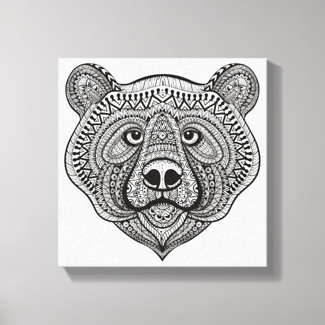 Inspired Bear Face 6 Canvas Print (Front)