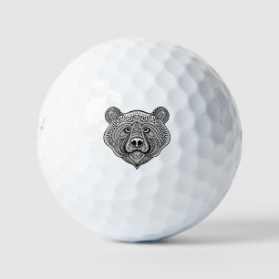 Inspired Bear Face Golf Balls