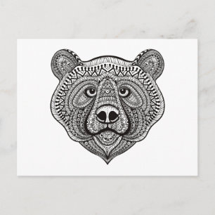 Inspired Bear Face Postcard