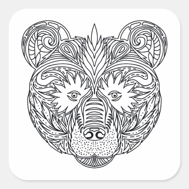 Inspired Bear Square Sticker (Front)