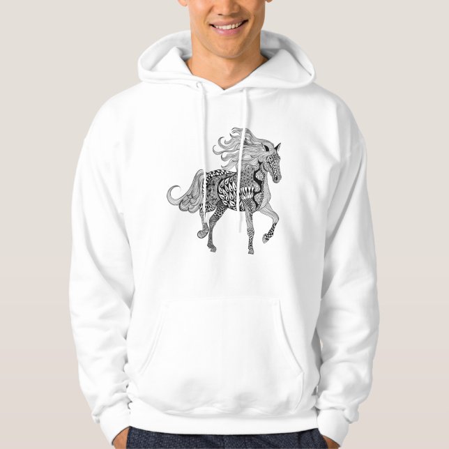 Inspired Black Horse Hoodie (Front)