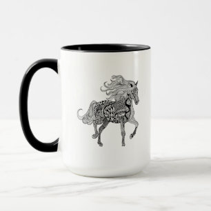 Inspired Black Horse Mug