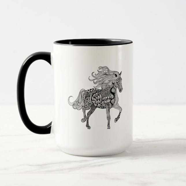 Inspired Black Horse Mug (Left)