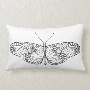 Inspired Butterfly Art Lumbar Pillow
