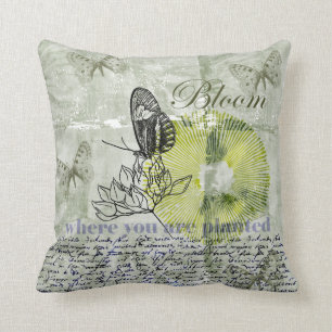 Inspired Butterfly Bloom Throw Pillow