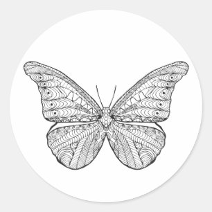 Inspired Butterfly Classic Round Sticker