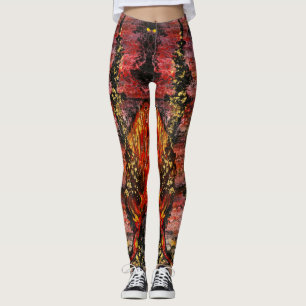Inspired by California's Fires red gold fiery Leggings