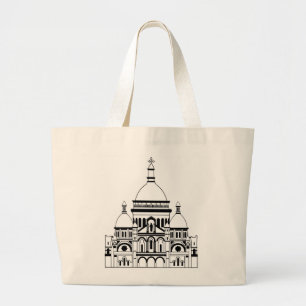 Inspired by the Sacre Coeur, Montmartre Large Tote Bag