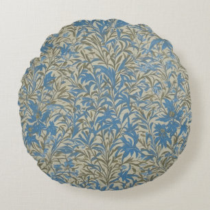 Inspired By William Morris Blue Willow Bough  Round Pillow