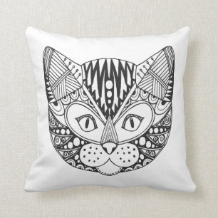 Inspired Cat Throw Pillow