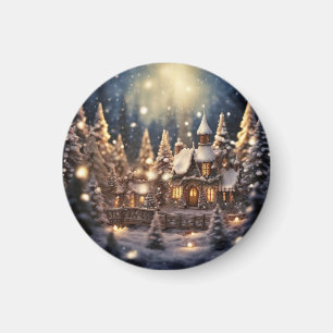 Inspired Christmas Themed Fairy-Tale Castle Magnet