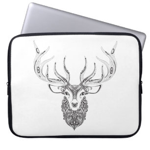 Inspired Deer Horned Head Laptop Sleeve