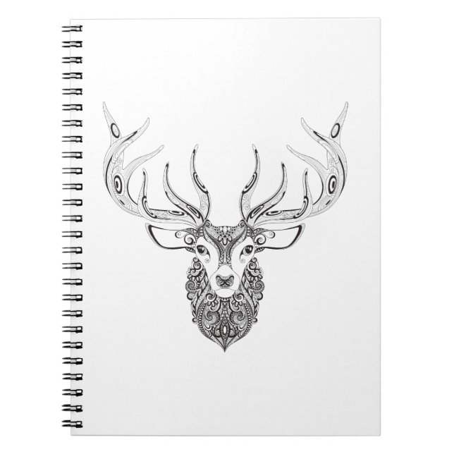 Inspired Deer Horned Head Notebook (Front)