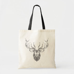 Inspired Deer Horned Head Tote Bag