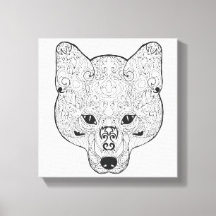 Inspired Fox Head 6 Canvas Print