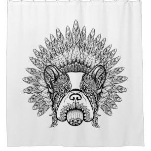 Inspired French Bulldog In War Bonnet