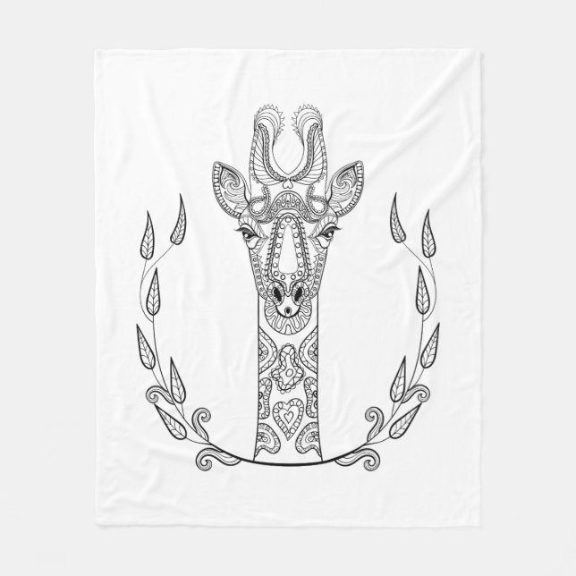 Inspired Giraffe Fleece Blanket (Front)