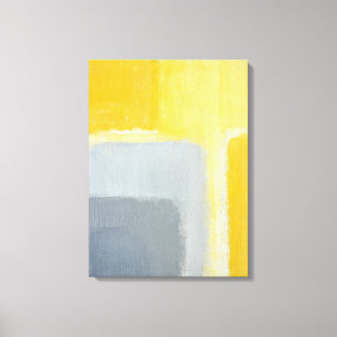 'Inspired' Grey and Yellow Abstract Art Canvas Print