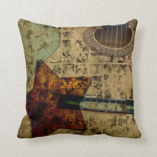 Inspired Guitar Stars Throw Pillow