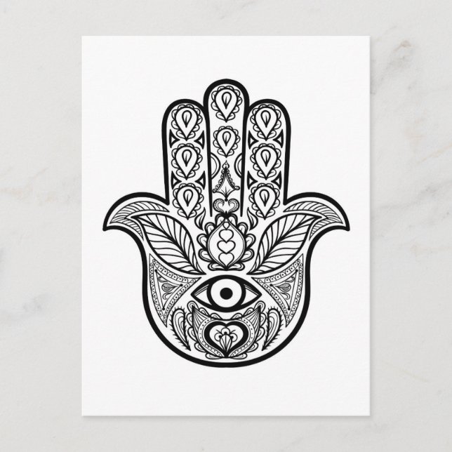 Inspired Hamsa Hand Postcard (Front)