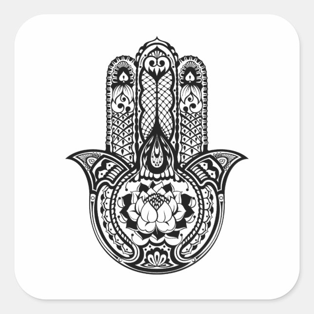 Inspired Hamsa Symbol Square Sticker (Front)