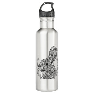 Inspired Head Of Rabbit In Wreath 710 Ml Water Bottle