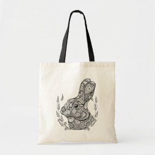 Inspired Head Of Rabbit In Wreath Tote Bag