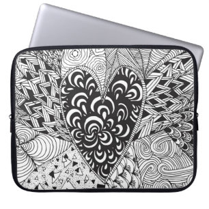 Inspired Heart Doodle Laptop Sleeve