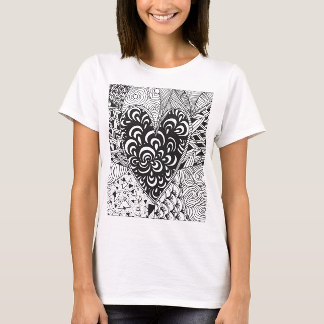Inspired Heart Doodle T-Shirt (Front)