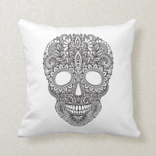 Inspired Human Skull Throw Pillow