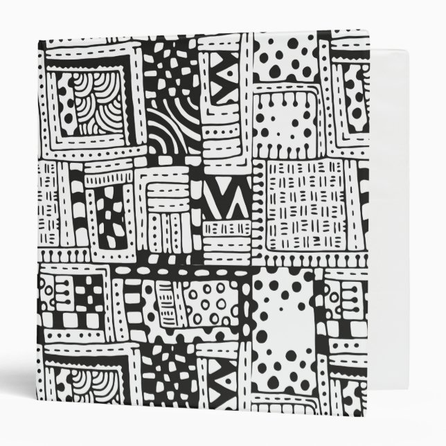 Inspired Indian Abstract Figures Binder (Front/Inside)
