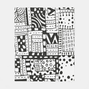 Inspired Indian Abstract Figures Fleece Blanket