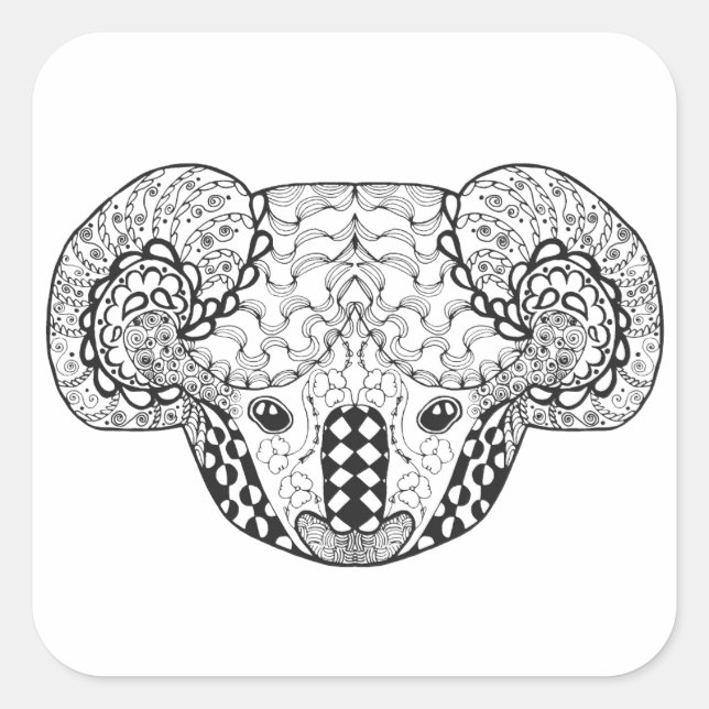 Inspired Koala Bear Square Sticker (Front)