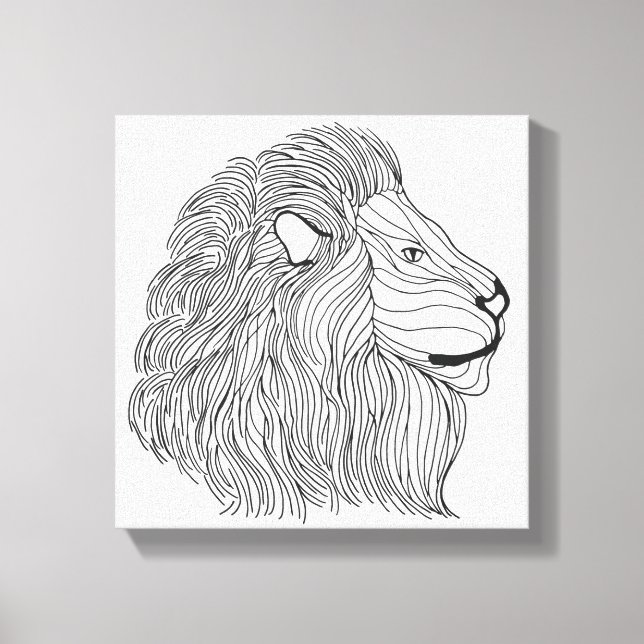 Inspired Lion Head 30 Canvas Print (Front)