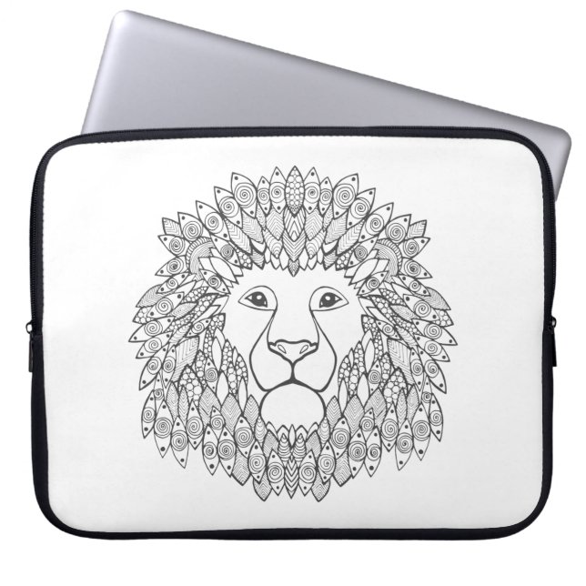 Inspired Lion Head 3 Laptop Sleeve (Front)