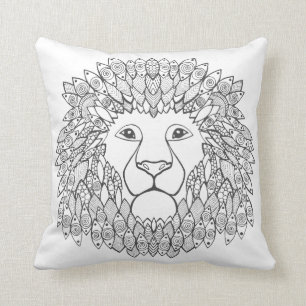Inspired Lion Head 3 Throw Pillow