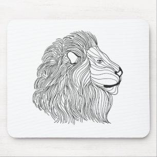 Inspired Lion Head 5 Mouse Pad