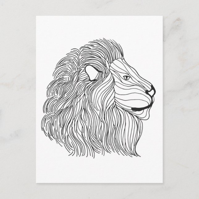 Inspired Lion Head 5 Postcard (Front)