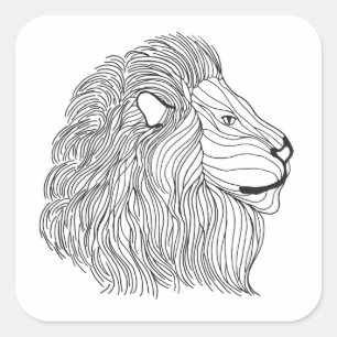 Inspired Lion Head 5 Square Sticker
