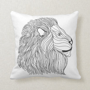 Inspired Lion Head 5 Throw Pillow