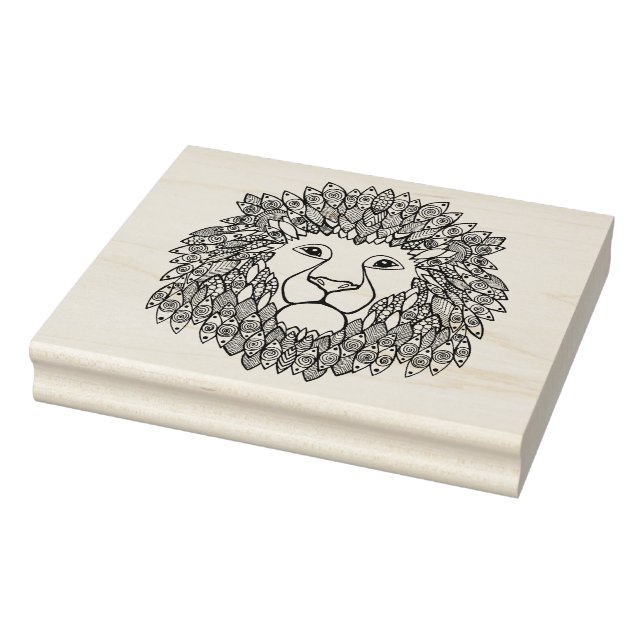 Inspired Lion Head Rubber Stamp (Stamp)