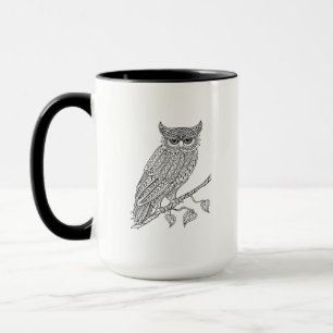 Inspired Magic Owl Sitting On Branch Mug