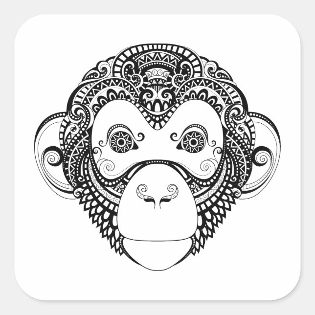 Inspired Monkey Design Square Sticker (Front)