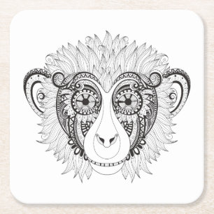 Inspired Monkey Square Paper Coaster