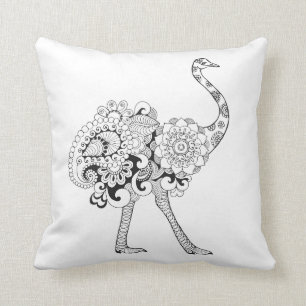 Inspired Ostrich Throw Pillow