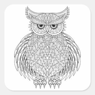 Inspired Owl Bird Totem Square Sticker