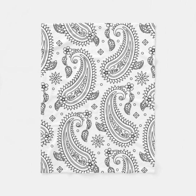 Inspired Paisley Design Fleece Blanket (Front)