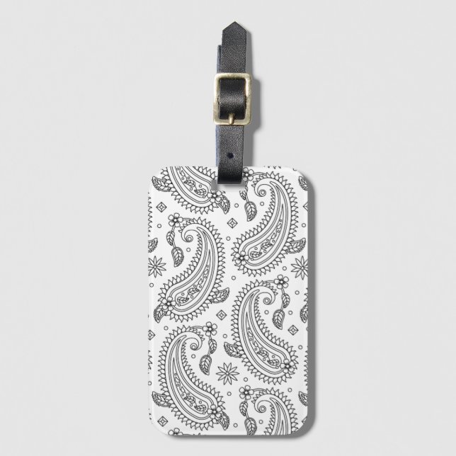 Inspired Paisley Design Luggage Tag (Front Vertical)