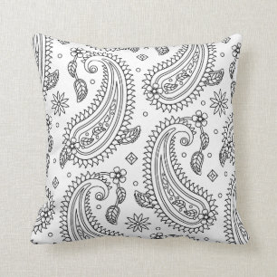 Inspired Paisley Design Throw Pillow