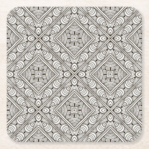 Inspired Pattern Square Paper Coaster